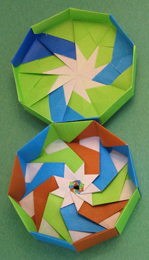 origami nine sided enneagonal box