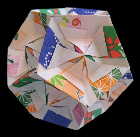 origami simple double sink dodecahedron variation