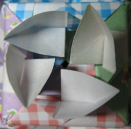 origami patterned turbine cuboctahedron square face