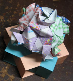 origami patterned turbine cuboctahedron